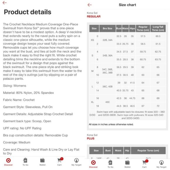 NWT Kona Sol women's black crochet lace deep V one piece swimsuit SZ XL - Picture 14 of 14